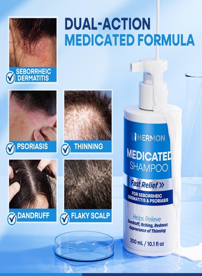 Hermon Medicated Shampoo for Scalp Seborrheic Dermatitis & Psoriasis: Plant-Based Formula Soothes Itch, Reduces Flakes, Supports Hair Health & Deep Cleansing Treatment for man and women 300ml/10.0fl oz - Image 4